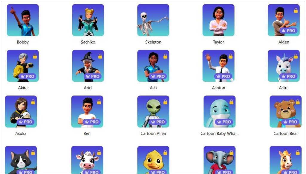 Krikey AI Character Library