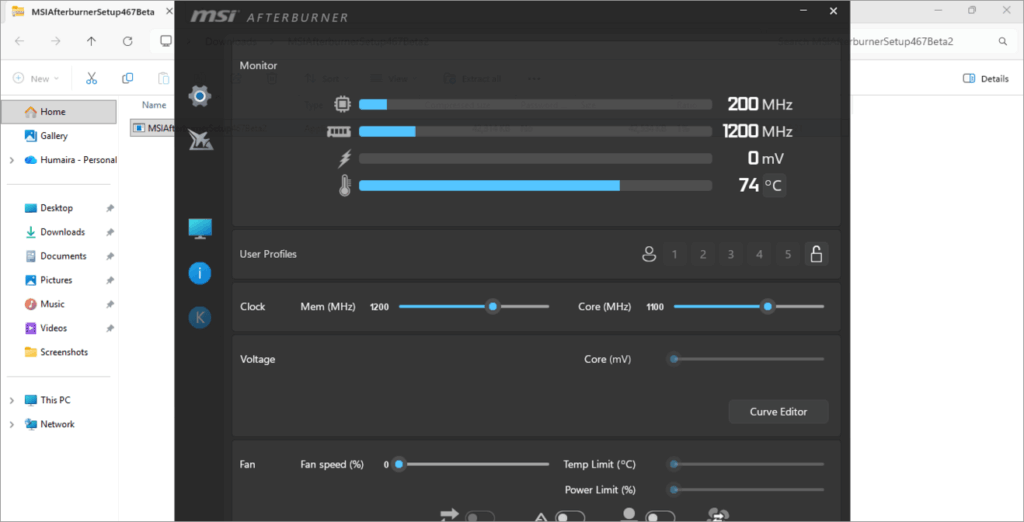 MSI Afterburner statistics