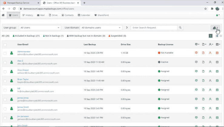 MSP360 Microsoft Microsoft Office 365 Backup