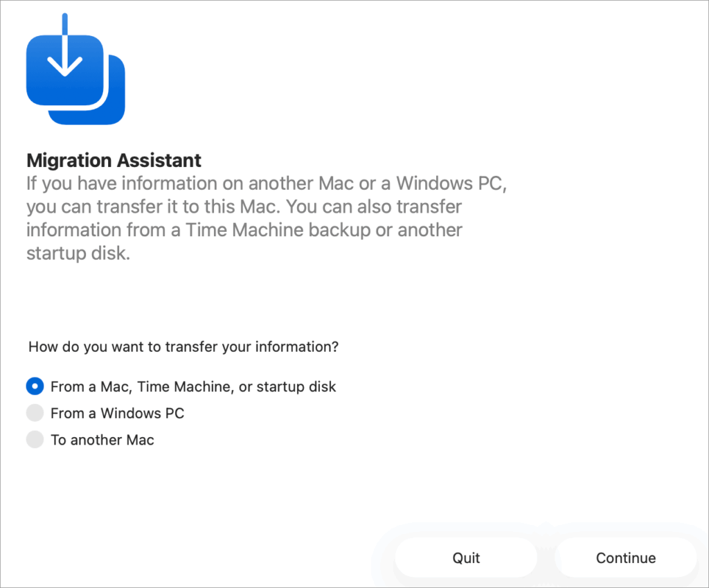 Mac Migration Assistant