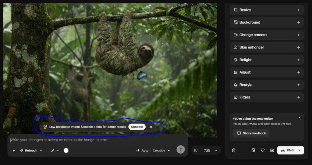 Magnific Edit Image and select Upscale
