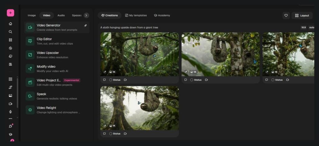 Magnific Personal Project section