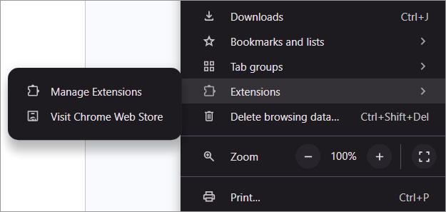 Manage Extensions