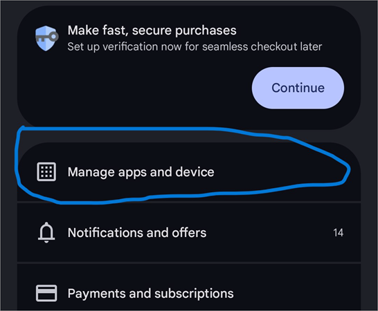 Manage apps and devices