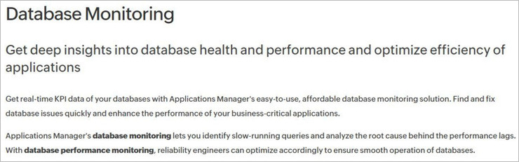 ManageEngine Database Database Performance Analyzer
