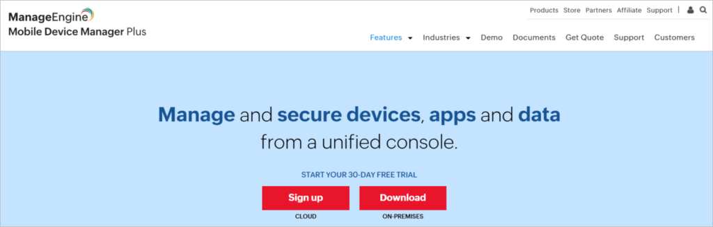 ManageEngine Mobile Device Manager Plus
