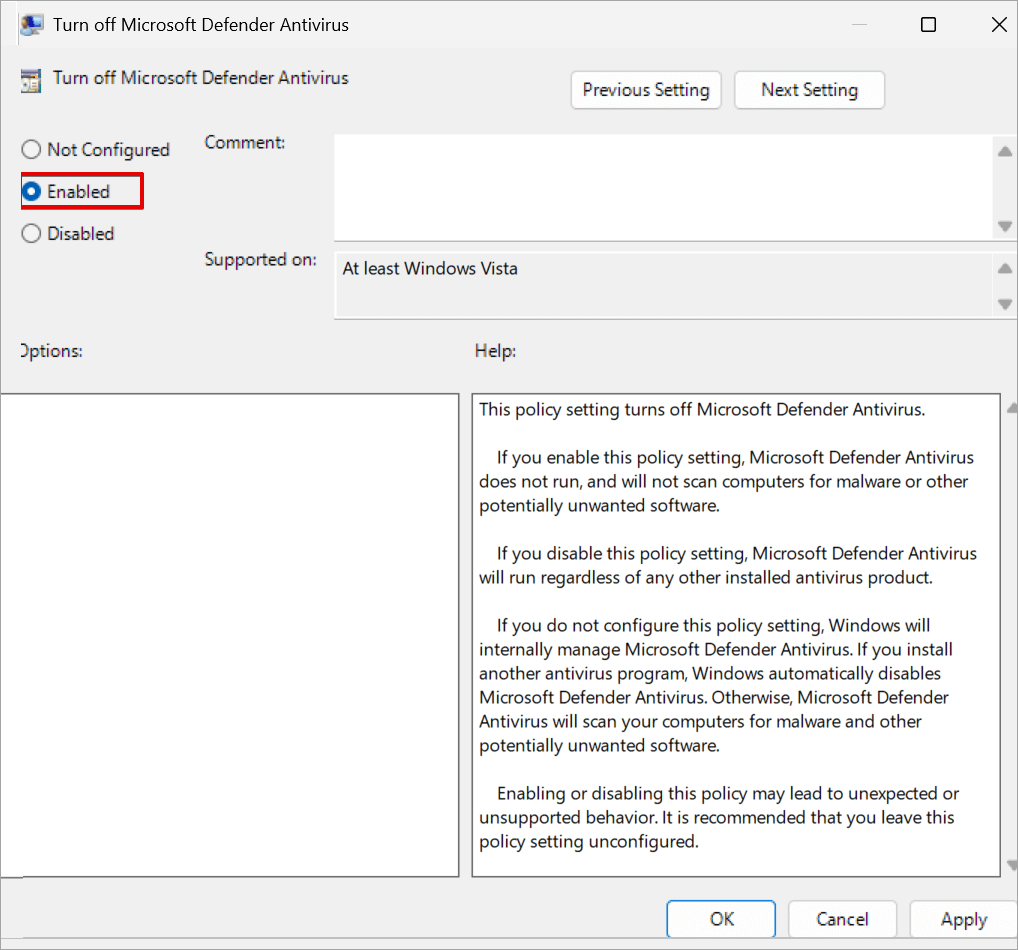 Microsoft defender GPO.