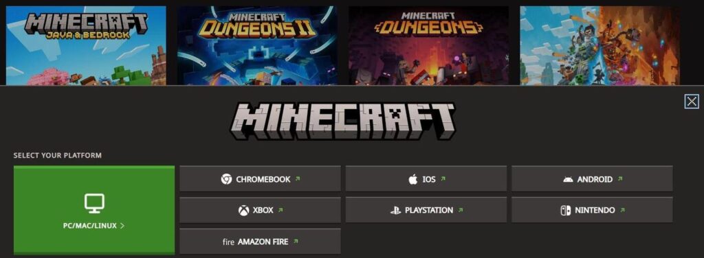 Minecraft - Click on Buy Now