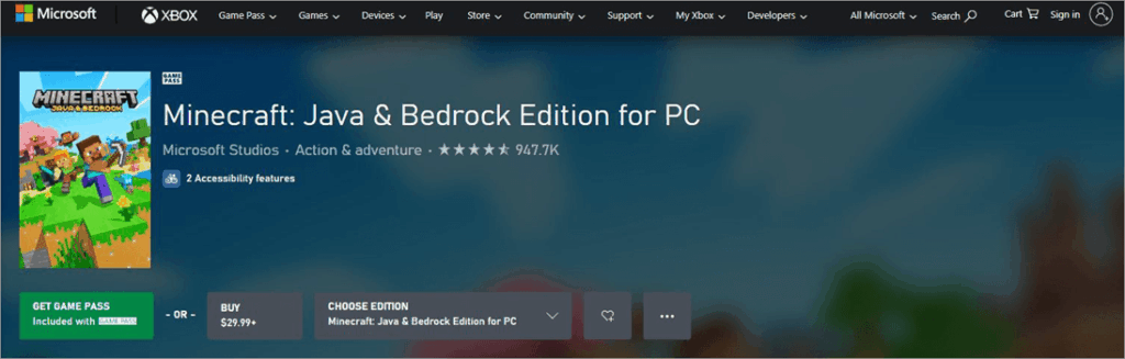 Minecraft Java and Bedrock Edition for PC