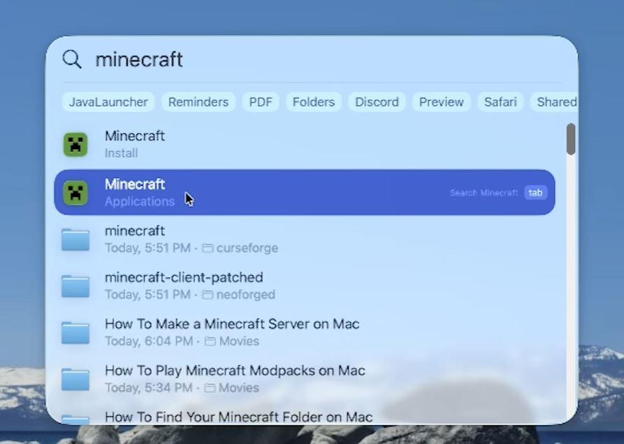 Minecraft install the file