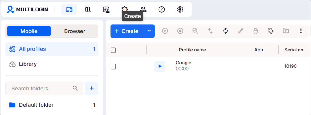 Multilogin workspace across web and mobile