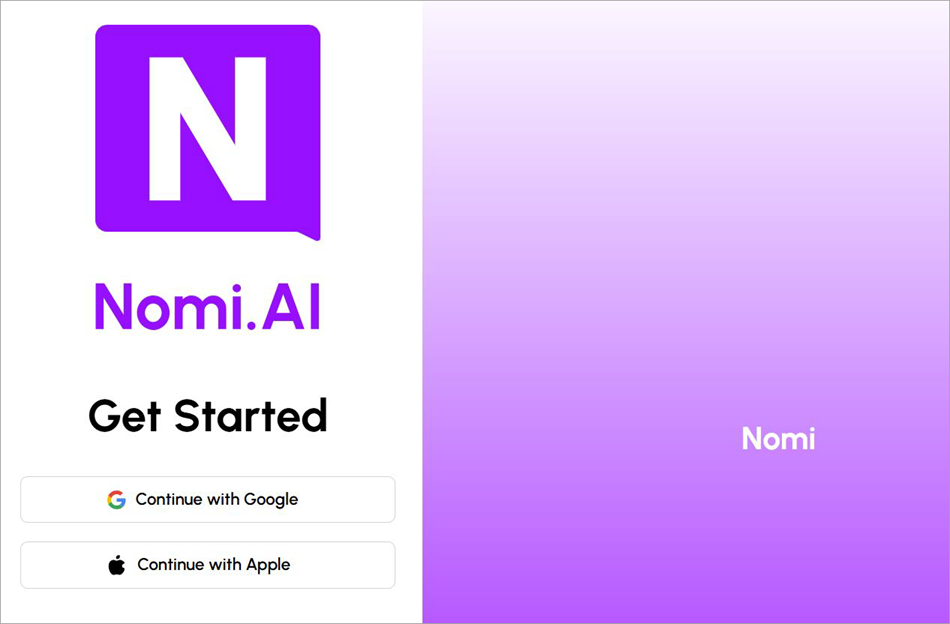 Nomi AI signup