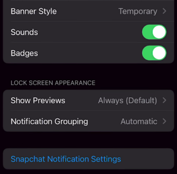 iphone snapchat notification