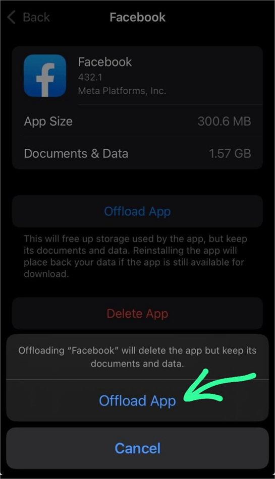 Offload confirm