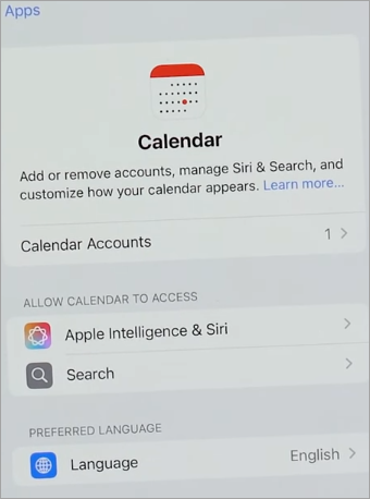 Calendar on iPhone