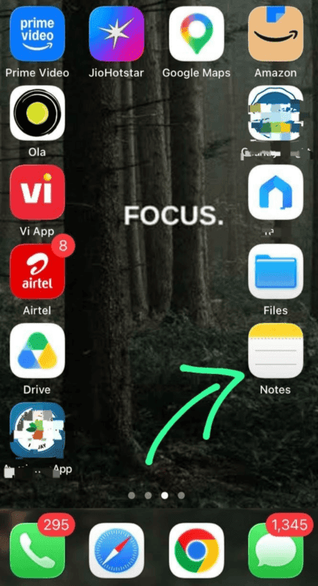 Open notes app