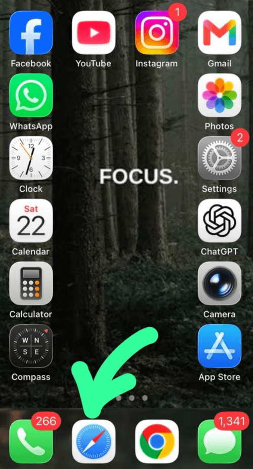 Open the Safari app