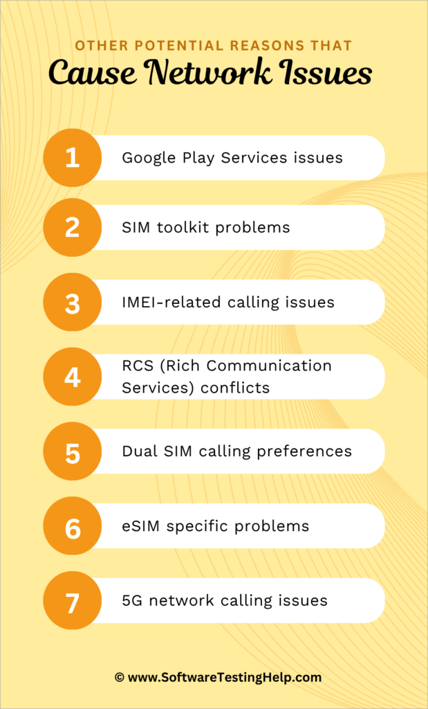 Other potential reasons that can cause network issues