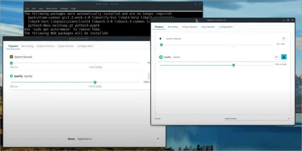 Pavucontrol on linux