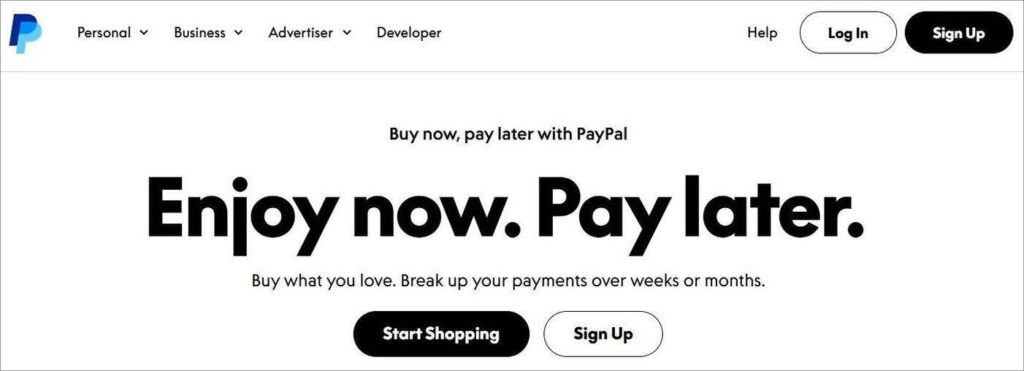 Paypal pay later