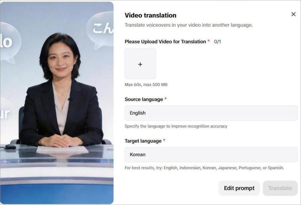 Pippit AI Video Translation