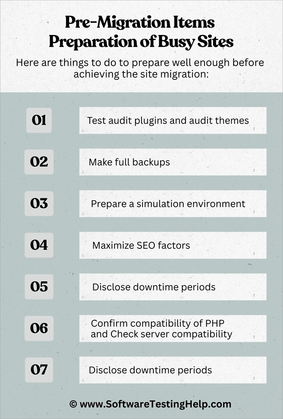 Pre-Migration Items Preparation of Busy Sites.