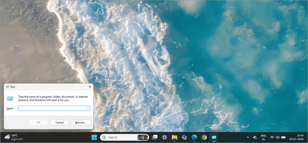Press Windows key + R