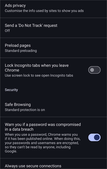 Privacy and Security