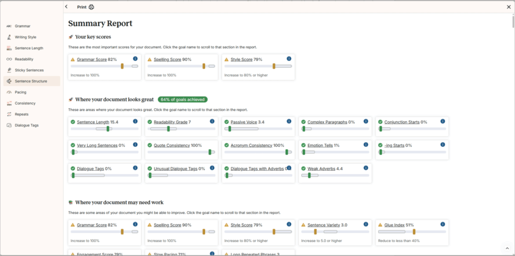 ProWritingAid Summary Report1 Sentence Rephraser