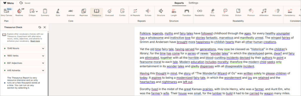 ProWritingAid Theasurus ProWritingAid Review