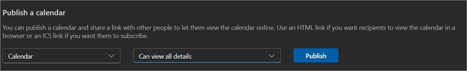 Publish a calender