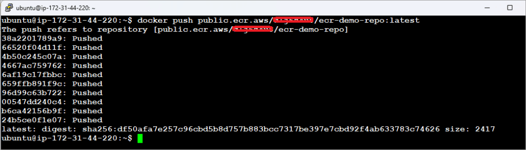 Push the docker image