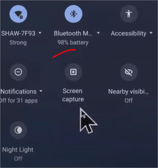 Quick Settings menu