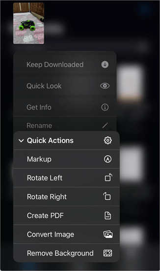 Quick actions-remove bg