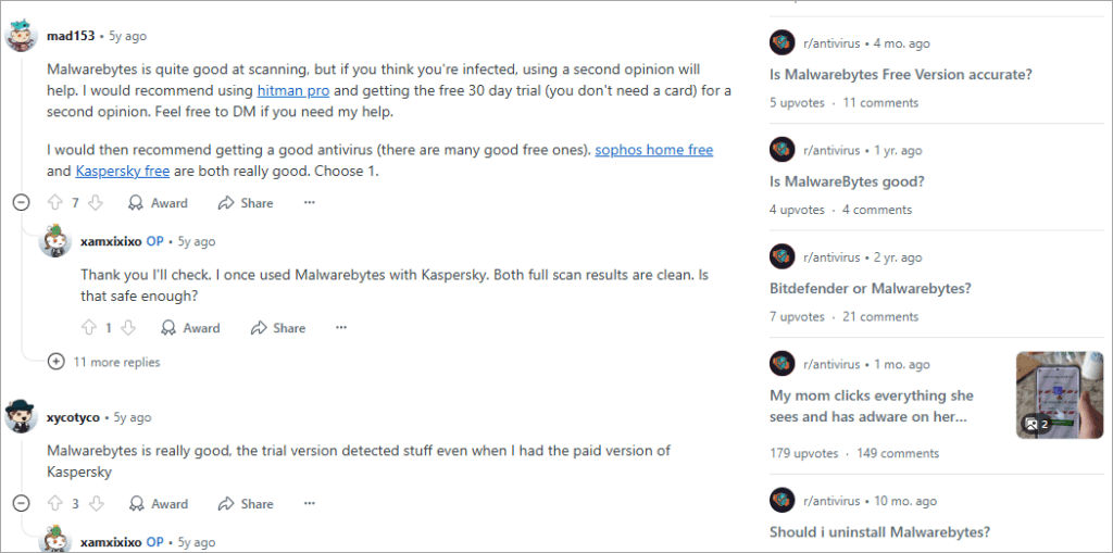 Reddit malwarebytes