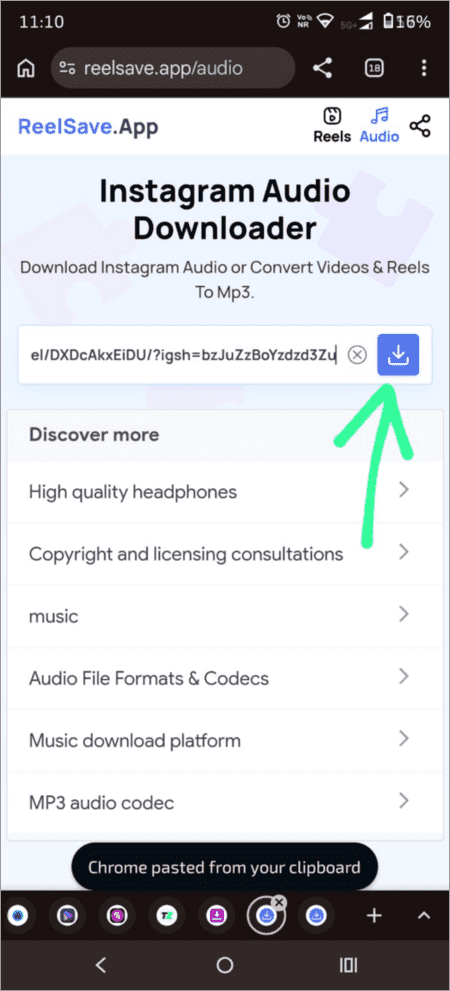 tap on the download