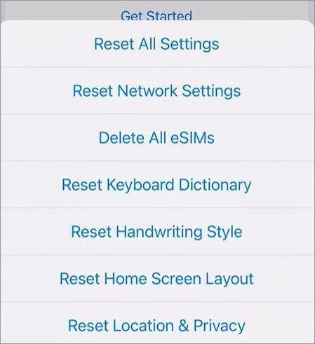 Reset All Settings