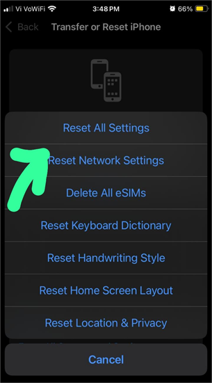 Reset Network Settings