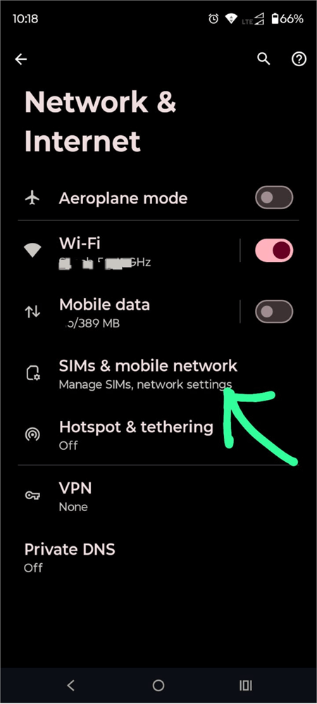SIMs and mobile network
