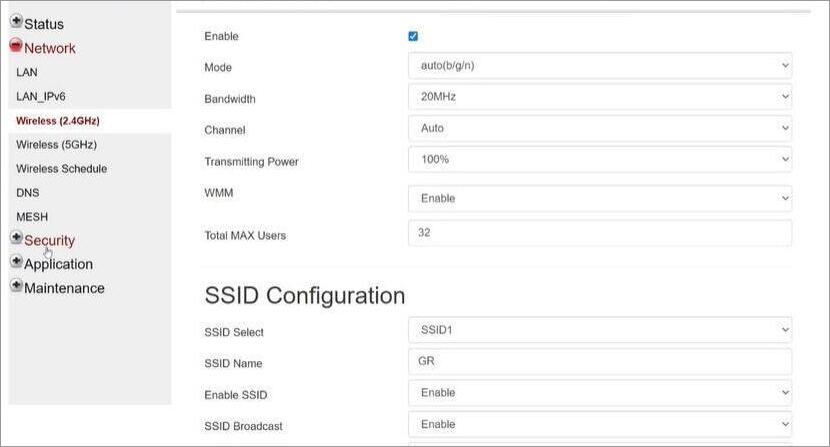 SSID Configuration