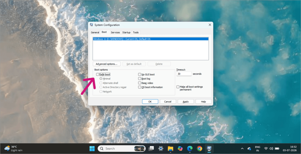 Safe Boot is not enabled
