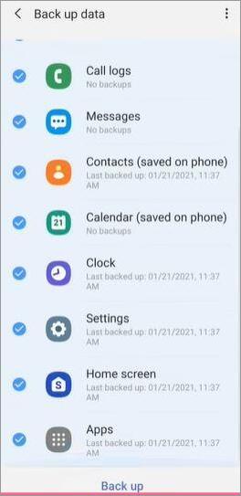 Samsung backup data