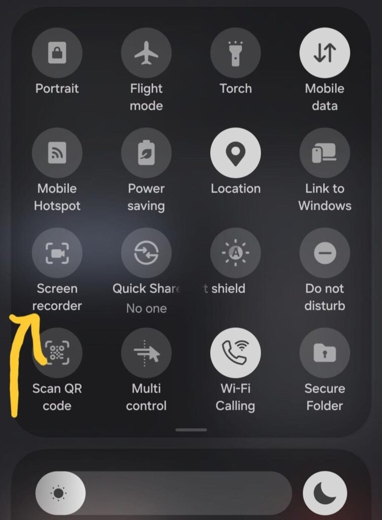 Screen recorder option