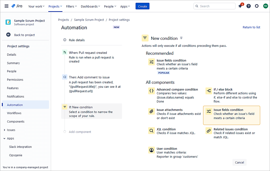 Select Issue fields condition ex8
