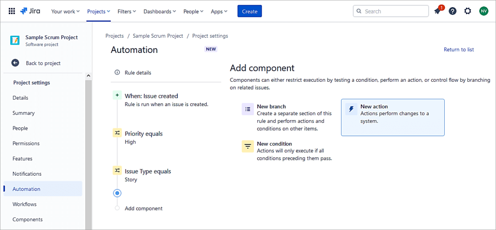Select New action ex5