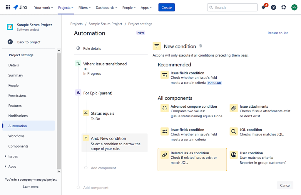 Select Related issues condition