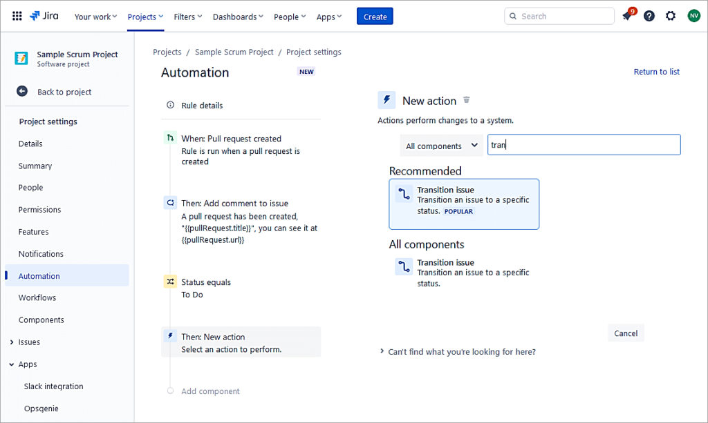 Select Transition issue ex8