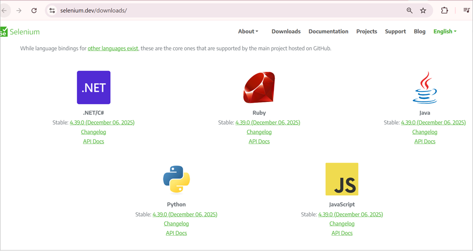 Selenium Latest Version