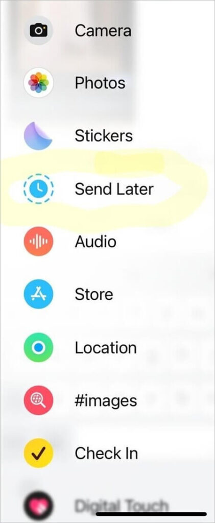 Send Later option iMessage