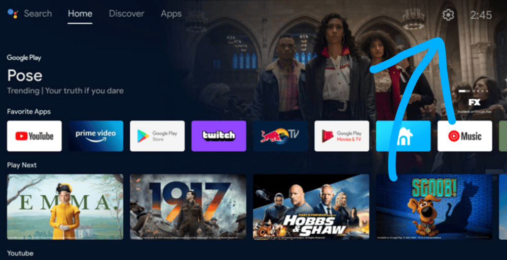 Settings on Android TV